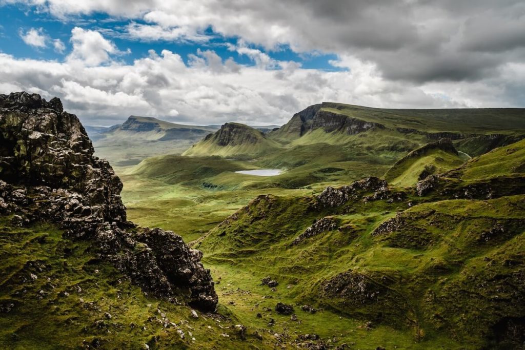 The view of Scotland that overlooks the hills that you will see after waking up from wild camping