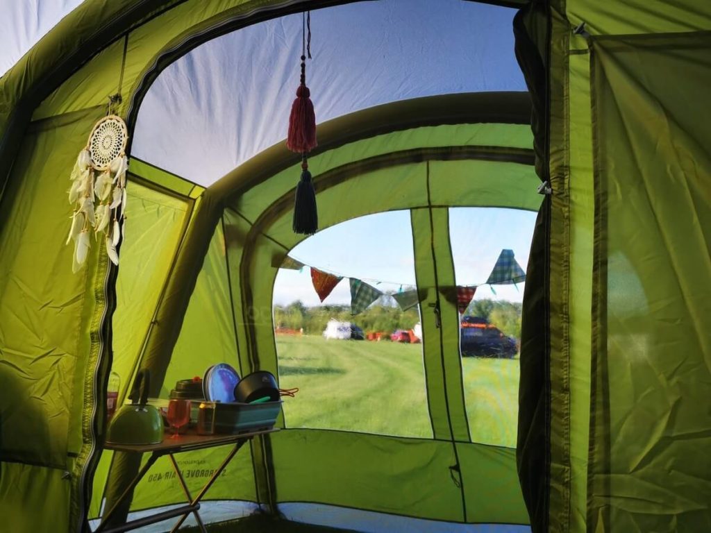 Inside of the image of the Vango Scafell Tent that is being reviewed in this guide